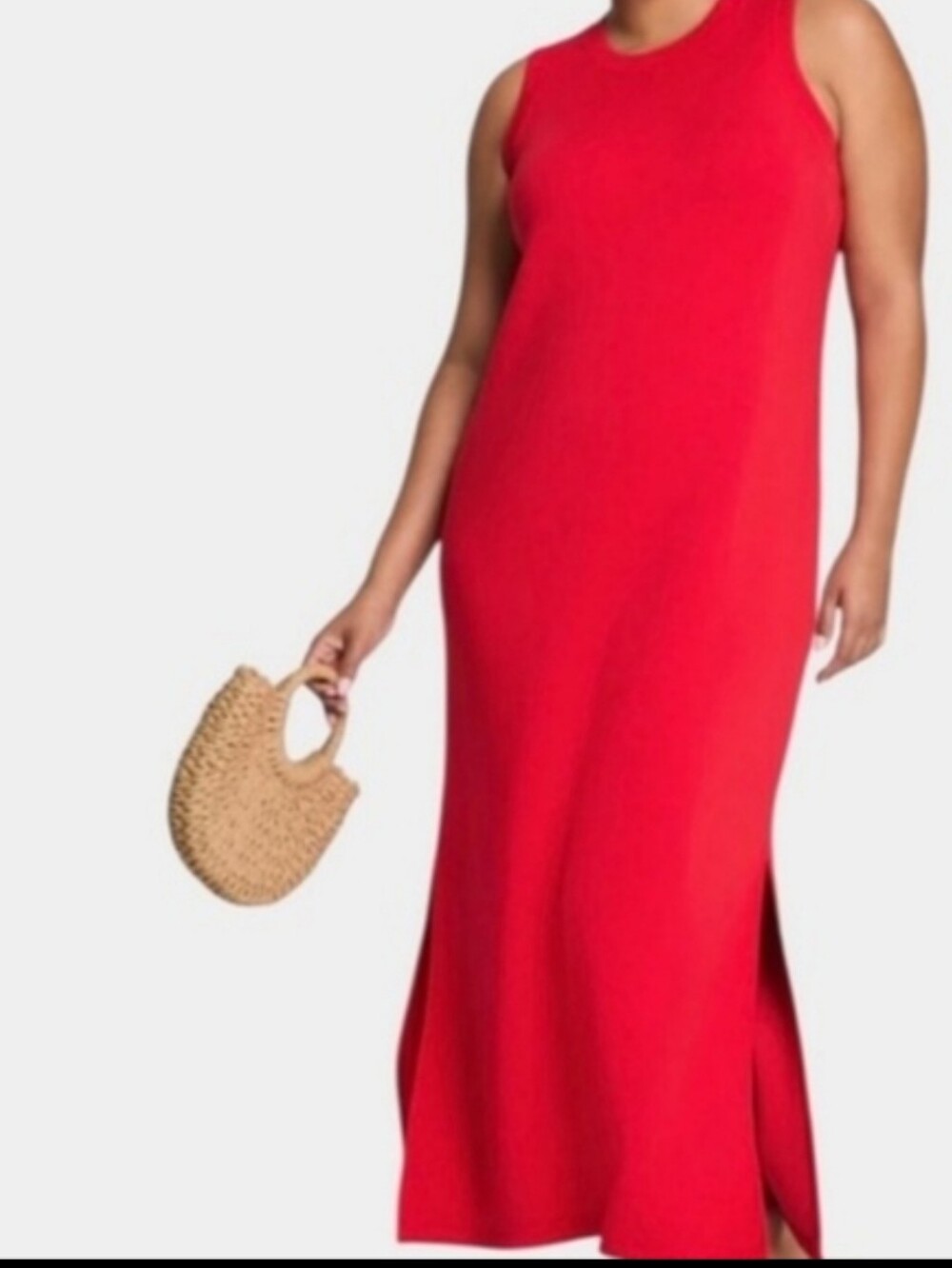 SPANX Red Sleeveless Maxi Dress